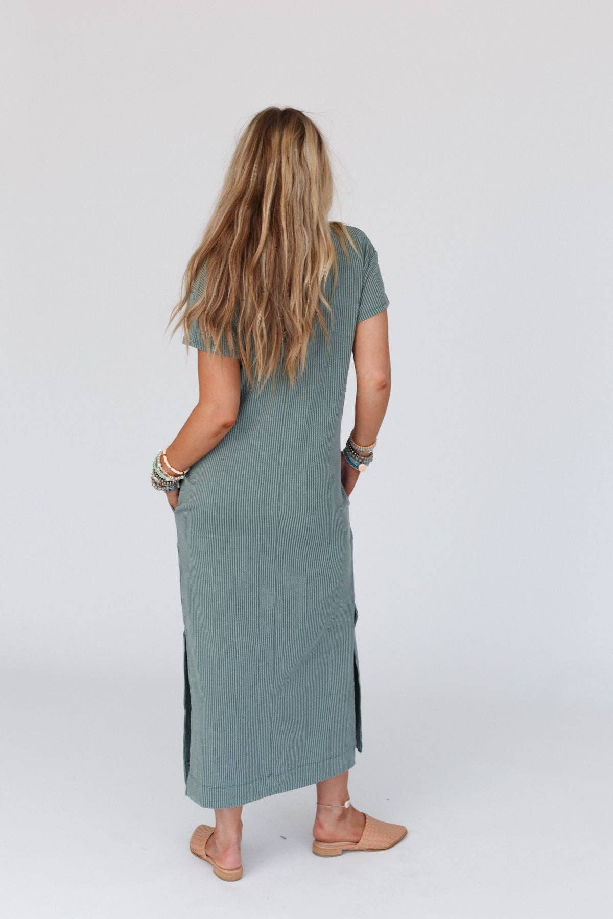 Three Bird Nest |Easy Days Maxi Slit Tee Dress