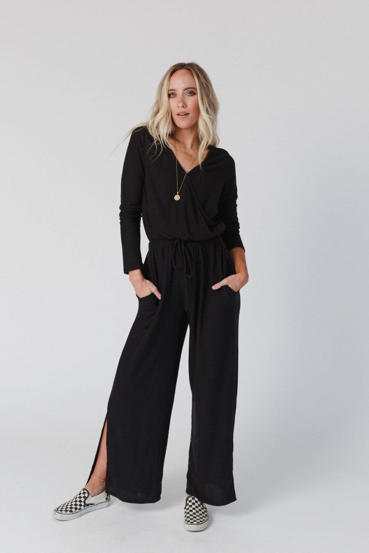 Three Bird Nest | As It Was Cross Front Jumpsuit | Black