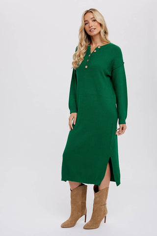 Easy Days Waffle Knit Midi Dress