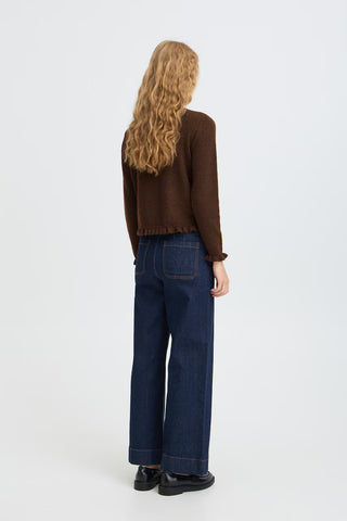 BYofira Frill Cardigan - Potting Soil Melange