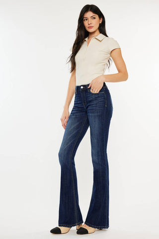 MID RISE FLARE JEANS-KC6102LOH
