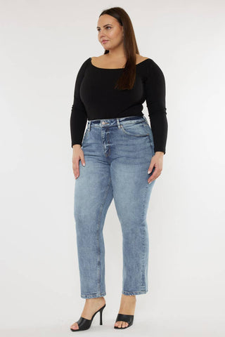 Tilda High Rise Slim Fit Straight Leg Jeans I Kancan