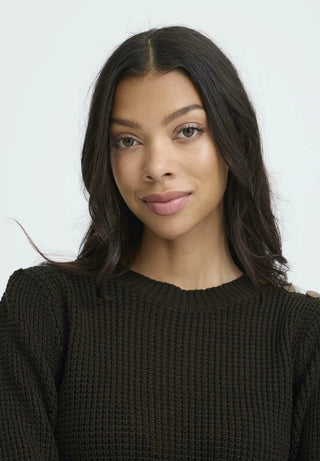 The Rowan Button-Shoulder Knit Sweater