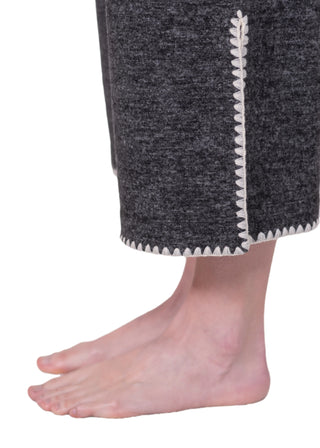 Relaxed Blanket Stitch Wide Leg Cropped Pants I LatteLove
