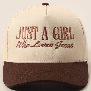 Just A Girl Who Loves Jesus Embroidery Trucker Hat