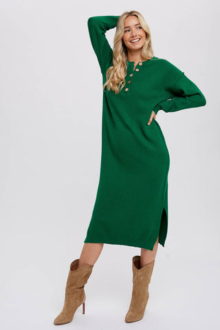 Easy Days Waffle Knit Midi Dress