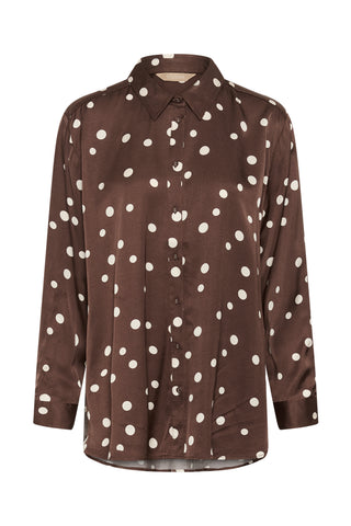 CUdotty Berna Blouse | Brown & Whitecap Dot