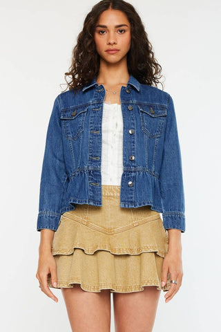 Kancan | Classic Fit Peplum Denim Jacket