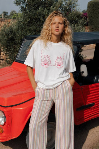 Pink Seashell Bra Graphic T-Shirt