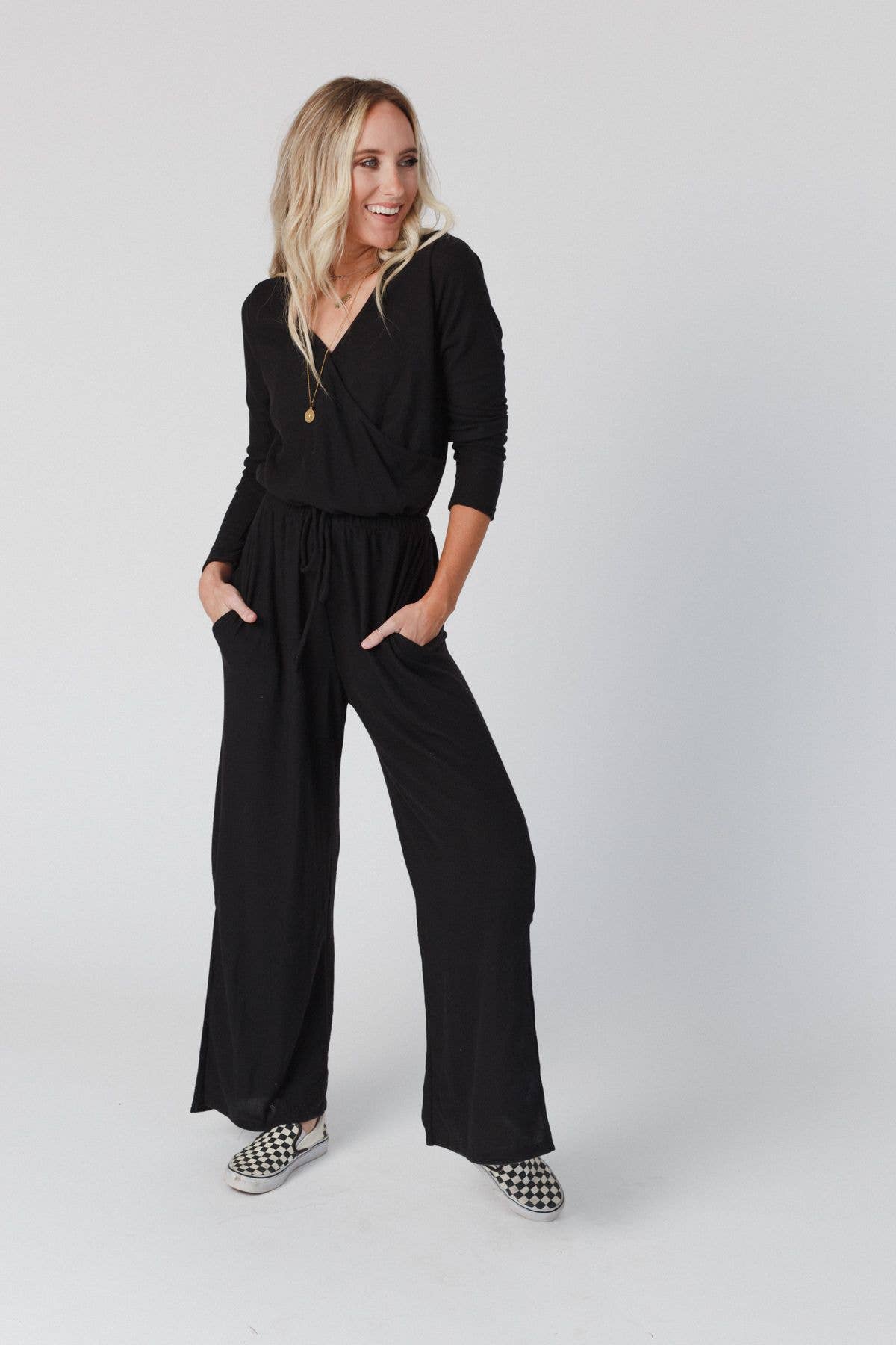 Three Bird Nest | As It Was Cross Front Jumpsuit | Black