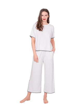 Brushed Blanket Stitch Lounge Tee I LatteLove