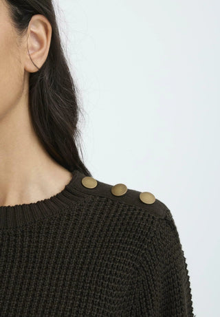 The Rowan Button-Shoulder Knit Sweater