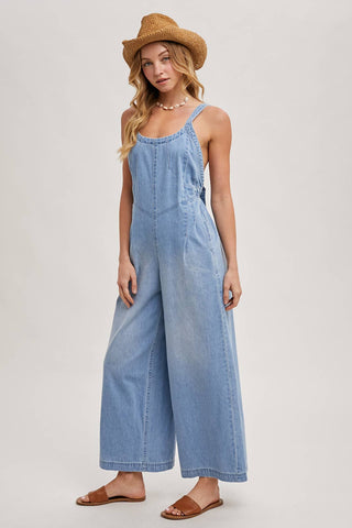 The Downtown Denim Wide-Leg Jumpsuit