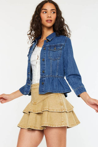 Kancan | Classic Fit Peplum Denim Jacket