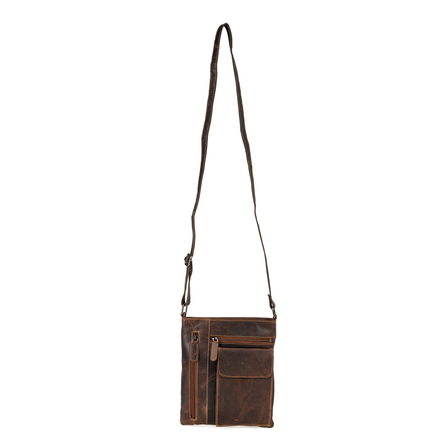 Greenwood Leather Crossbody Bag - Brown