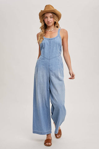 The Downtown Denim Wide-Leg Jumpsuit