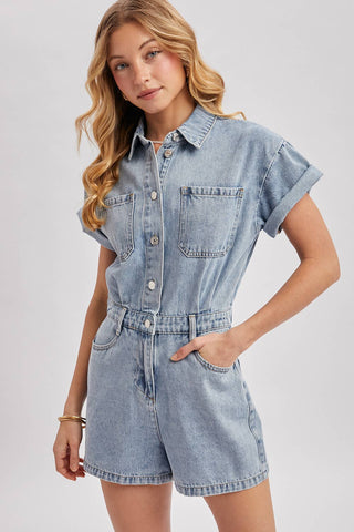 The Easy Street Denim Romper