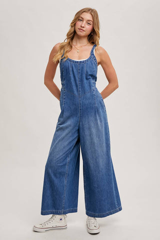 The Downtown Denim Wide-Leg Jumpsuit