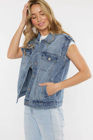 Oversized 80’s Denim Vest I Kancan