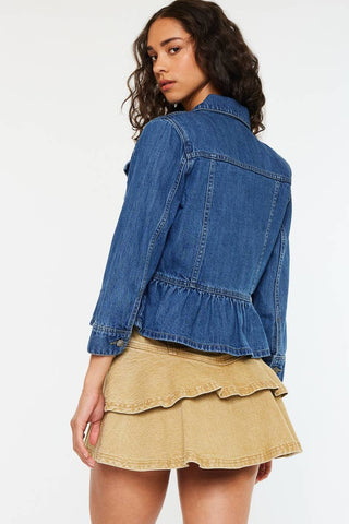 Kancan | Classic Fit Peplum Denim Jacket