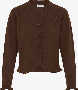 BYofira Frill Cardigan - Potting Soil Melange