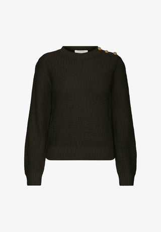 The Rowan Button-Shoulder Knit Sweater