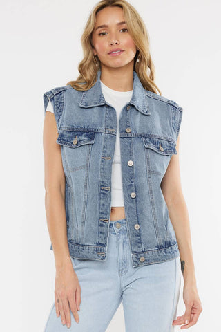 Oversized 80’s Denim Vest I Kancan