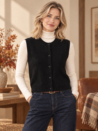 The Everyday Button Knit Vest