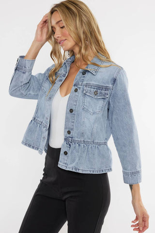 Kancan Marilou Peplum Denim Jacket