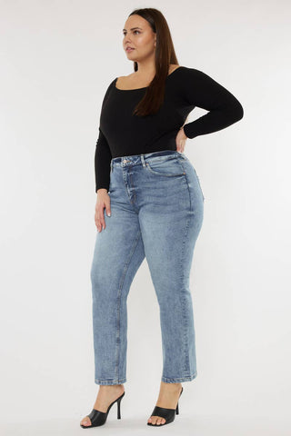 Tilda High Rise Slim Fit Straight Leg Jeans I Kancan