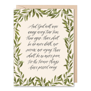Wipe Every Tear Sympathy Card : Single Card