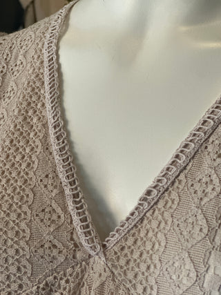 Lace Puplum Tank - Sand I Angela Mara