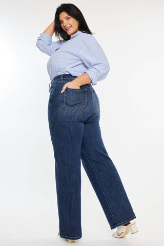 Stellar Essentials High Rise Wide Leg Jeans (Plus Size)
