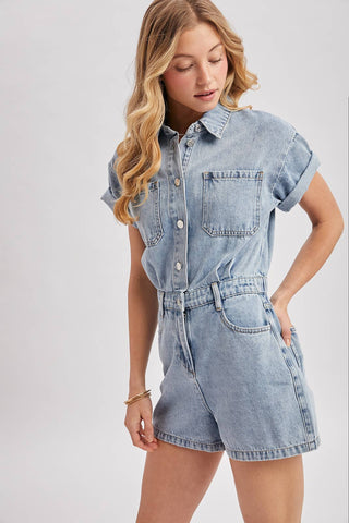 The Easy Street Denim Romper