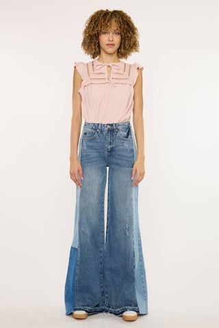 Clover Two Tone Ultra Wide Leg Jean