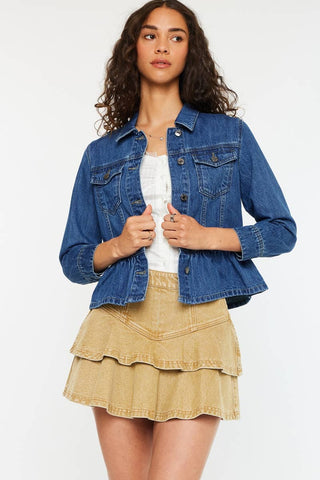 Kancan | Classic Fit Peplum Denim Jacket