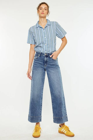 Nessa High Rise Crop Wide Leg Jeans I Kancan