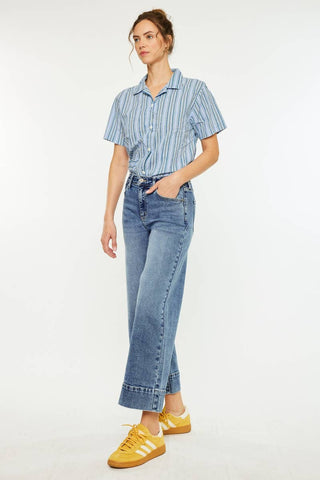 Nessa High Rise Crop Wide Leg Jeans I Kancan