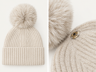 The Luxe Pom-Pom Beanie - Oatmeal