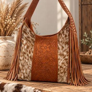 The Savannah Rose Cowhide Hobo Bag