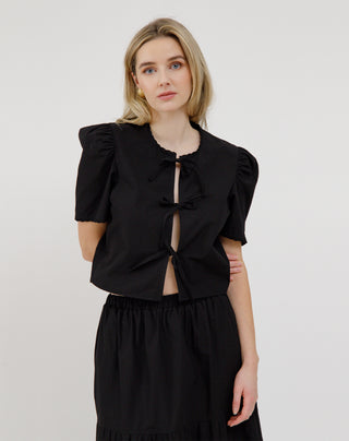 Poplin Tie up Top I Brunette The Label
