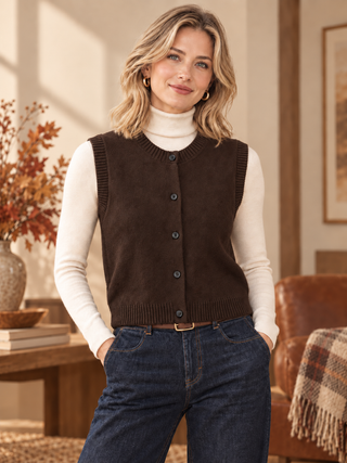 The Everyday Button Knit Vest