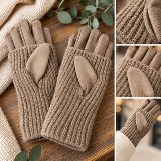 The Aspen Knit & Suede Gloves