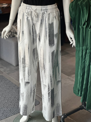 White & Silver Pant I Angela Mara