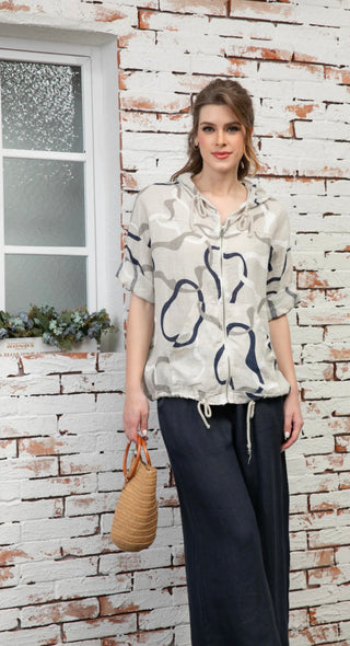 Anastasia's Linen Hooded Jacket I Orange Fashion Village