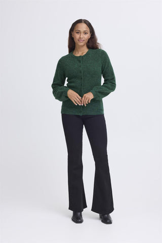 ICHI Asdis Button Up Cardigan - Pine Needle
