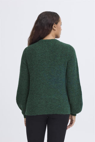 ICHI Asdis Button Up Cardigan - Pine Needle