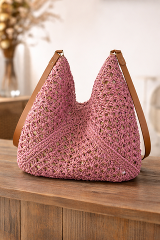 IAmisse Blush Woven Shoulder Bag