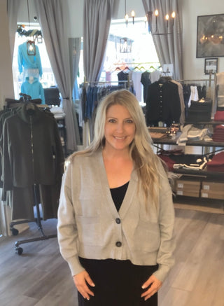 Crop Long Sleeve V Neck Cardigan I RD Style