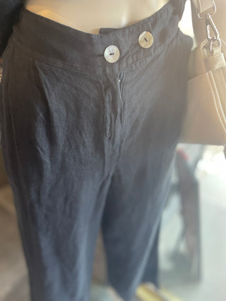 Sorella Navy Linen Pant | Made in Italy